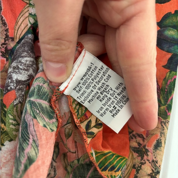 Johnny Was Workshop orange lightweight blouse sz M - Picture 3 of 7